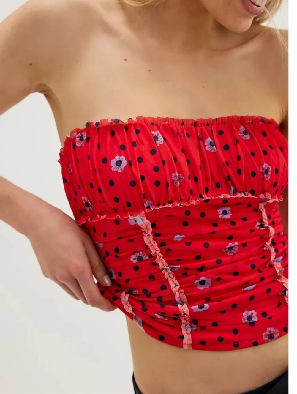 Free People Scottie Printed Tube- Red